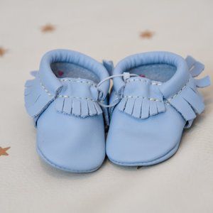 Size 0 Freshly Picked light blue moccasins